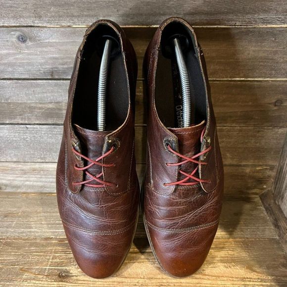 Mens Timberland Dark Brown Leather Cap‎ Toe Oxford Shoes Size 12 M GUC - Picture 3 of 6